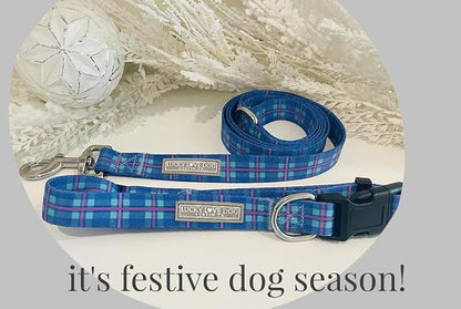 Lucky Love Dog Martingale Dog Collar & Leash - Adjustable, No-Slip, Durable, Comfortable, Soft Webbing, & Stylish Patterned Collar & Leash Set for Male and Female Dogs - Scotty Combo, Medium