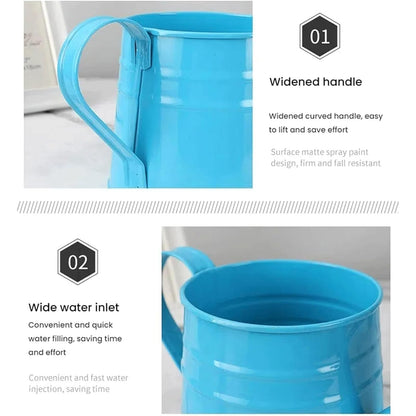 Plant Watering Can, 1L Metal Flower Garden Watering Can, Lightweight Durable Decorative Sprinkling Can for Indoor Outdoor Plants, Patio, Balcony & Garden (Green)