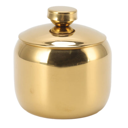 Tomotato Stainless Steel Condiment Pot, Gold Seasoning Jar Bottle with Lid, Small Spice Jars Salt Pepper Sugar Storage Container Condiment Canisters Pots for Home Kitchen (Gold)