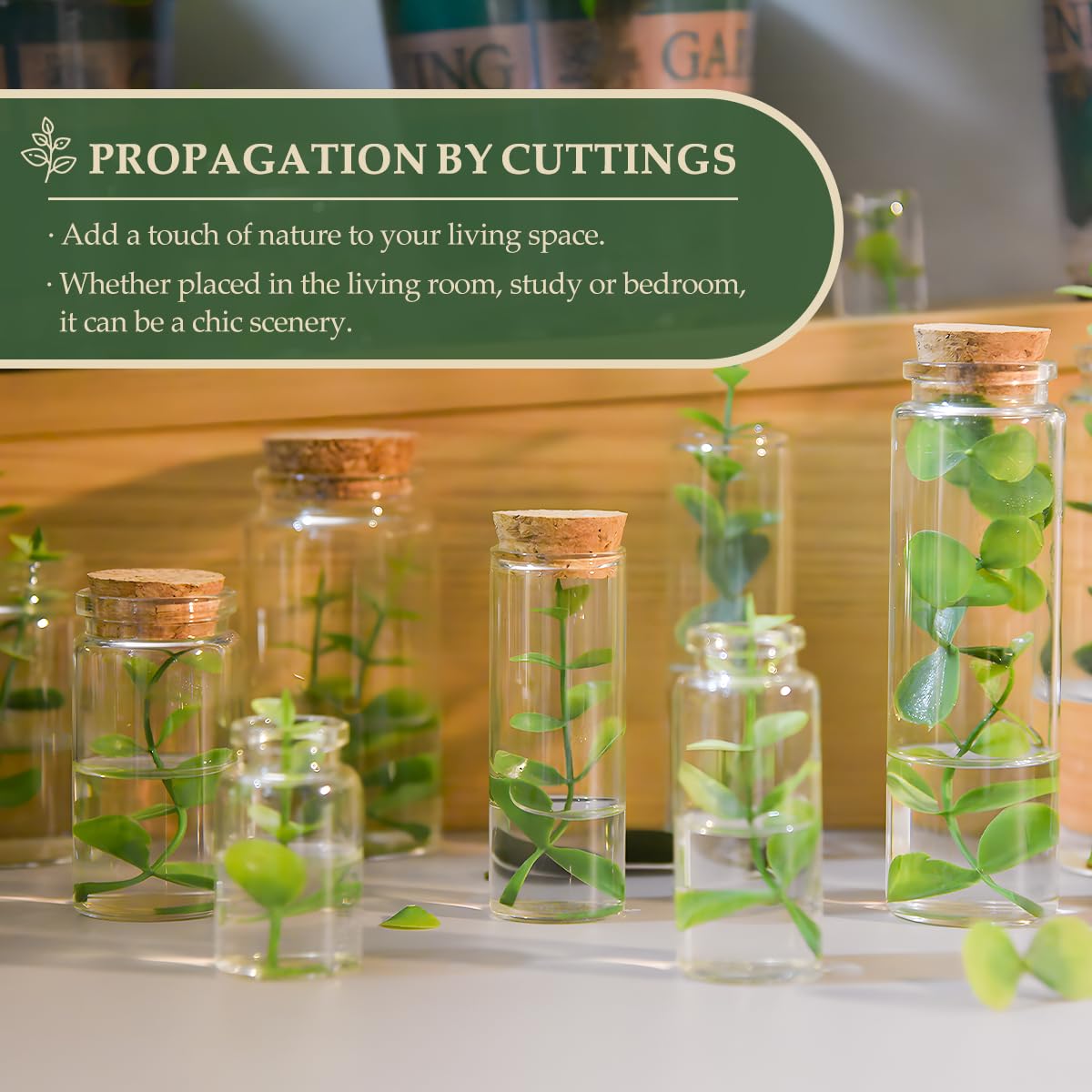 21-Pack 0.68 oz (20 ml) Glass Bottles with Cork Stoppers – for Spell Bottles, Spice Jars, DIY Party Favors, Travel Memories & Plant Propagation – Empty Recyclable Containers for Crafts, Kitchen,Décor