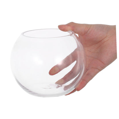 Zerodeko Transparent Glass Hydroponics Vase Smooth Rounded Decorative Flower Holder for Home Office Hotel Creative Terrarium Bowl for Plants and Fish Ornament