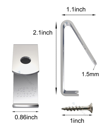 NACETURE 12 Pack Stainless Steel Plant Hangers Flower Pot Clips - Outdoor Wall Hook Metal Plant Stand Holds 5" to 8" Standard Flower Pot