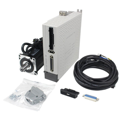 RATTMMOTOR YPMC-400W 220V Servo Motor Kit, Servo Motor with Servo Motor Driver and Brake Encoder Cable, CNC Controller Kit for CNC Engraver Milling Machine/Robot (with Brake)