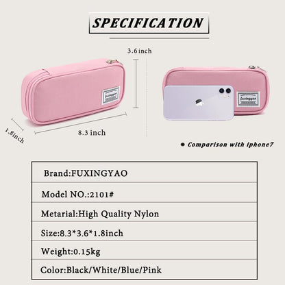 FUXINGYAO Pencil Case, Multi- Slot Pencil Pouch, Portable Pencil Bag, Pen Case for& Office(pink)