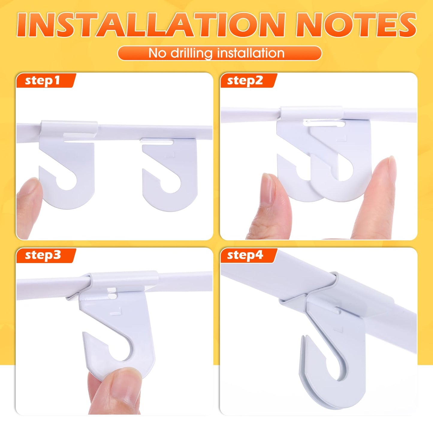 Outus 240 Packs Drop Ceiling Hooks for Hanging Ornament Classrooms & Offices, White Heavy Duty Ceiling Hooks Tile Metal Hangers for Hanging Plants Home, and Wedding Decorations Supplies