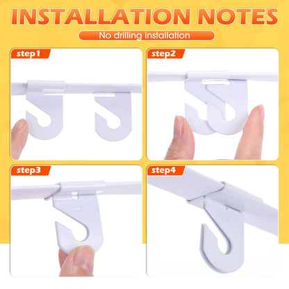 Outus 240 Packs Drop Ceiling Hooks for Hanging Ornament Classrooms & Offices, White Heavy Duty Ceiling Hooks Tile Metal Hangers for Hanging Plants Home, and Wedding Decorations Supplies