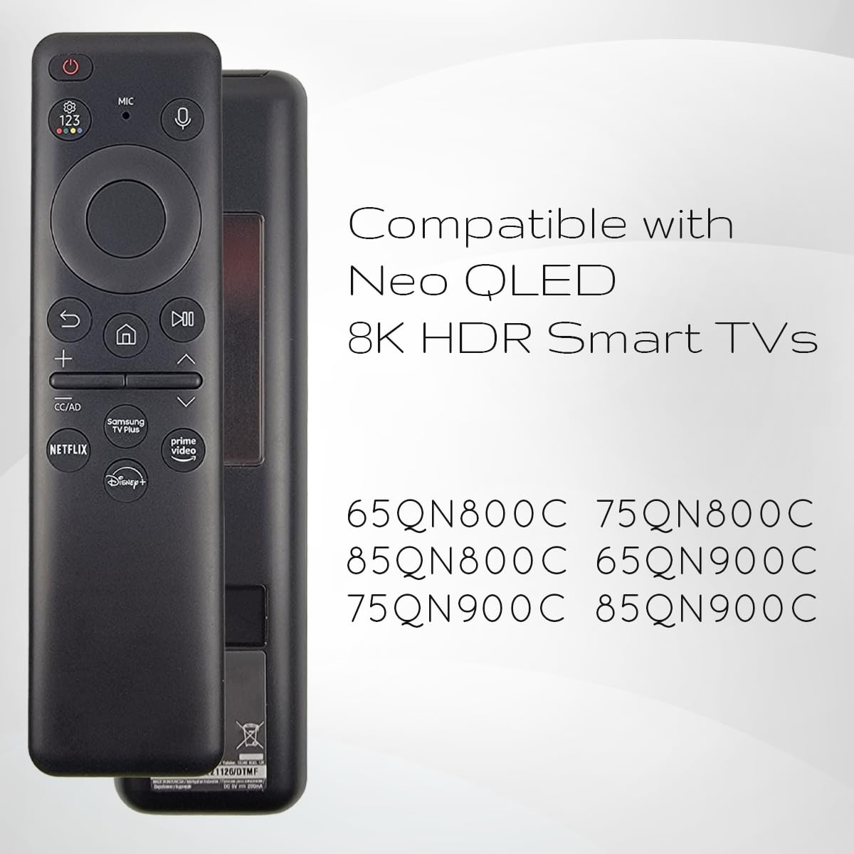 Ceybo Original Solar Voice Remote Control Replacement with YouTube Netflix Shortcut for Samsung Smart TVs, Compatible with Neo QLED 8K, QLED (BN59-01480A)