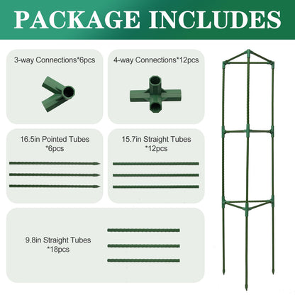 Tiuire Tomato Cages for Garden,2 Pack 50in Tall Tomato Plant Support Stakes Adjustable Heavy Duty Steel Plant Tower Stakes, Updated Cucumber Trellis Garden Cages for Climbing Plants Vegetable Flowers