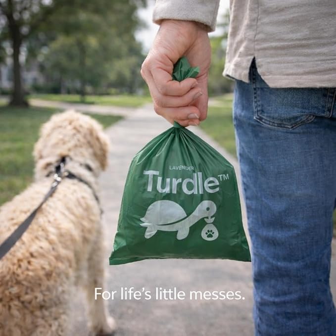 Turdle Dog Poop Bags Rolls, Certified Compostable Poop Bags for Dogs, Extra Thick Leak-Proof, BPI Certified (ASTM D6400), Lavender Scented, Plant-Based, 270 Count