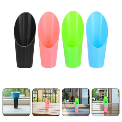 Mikikit 8pcs Plastic Soil Scoops and Garden Trowels Set, Portable Reusable Bonsai Soil Shovels for Seedling Transplanting and Succulent Planting in Indoor and Outdoor Gardening