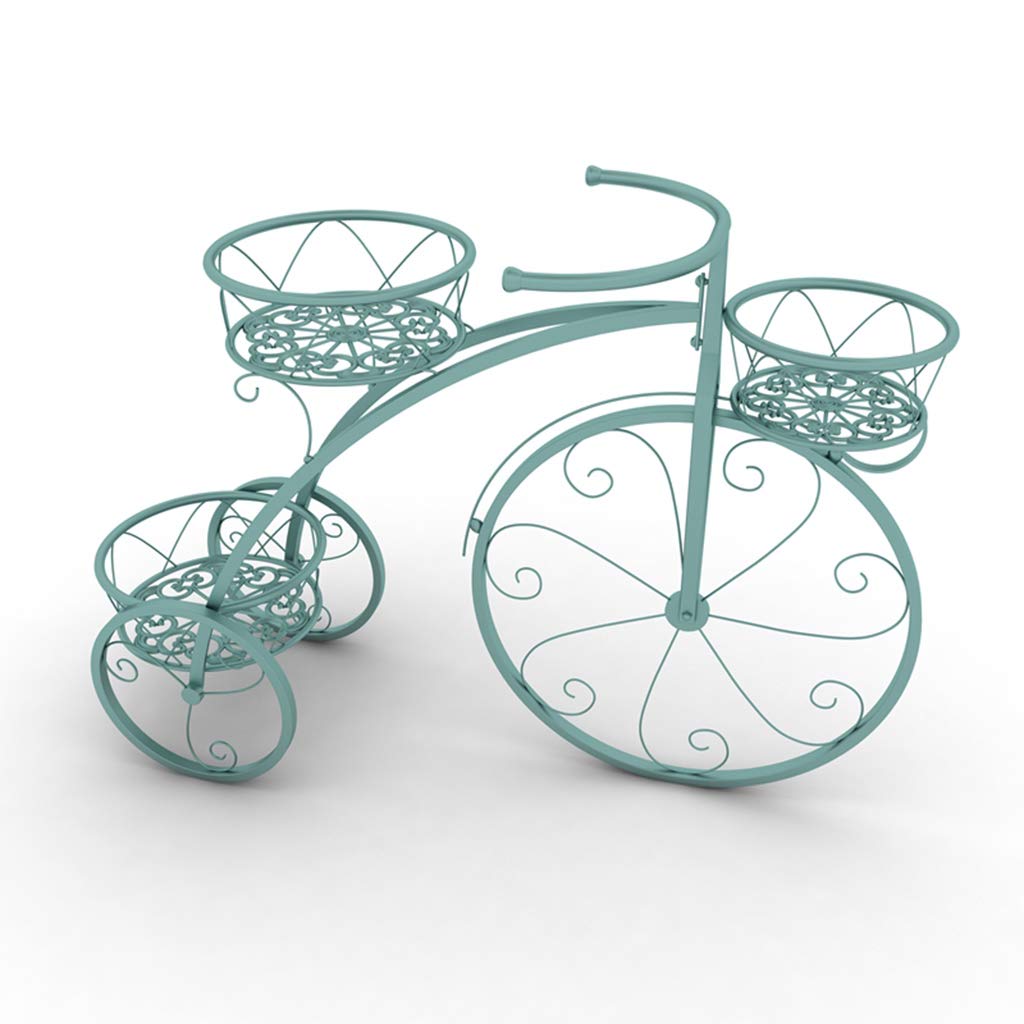 Flower Pot Holder Plant Display Floor Stand Potted Rack Bicycle Storage Shelves Creative Decoration Iron European-Style Standing for Indoor Garden Outdoor