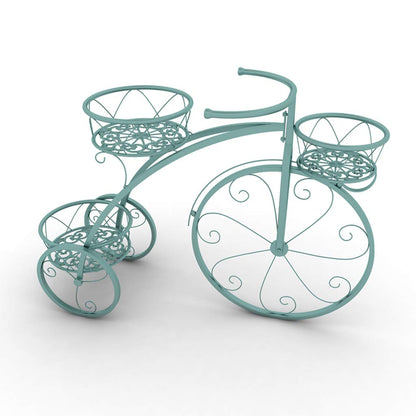 Flower Pot Holder Plant Display Floor Stand Potted Rack Bicycle Storage Shelves Creative Decoration Iron European-Style Standing for Indoor Garden Outdoor
