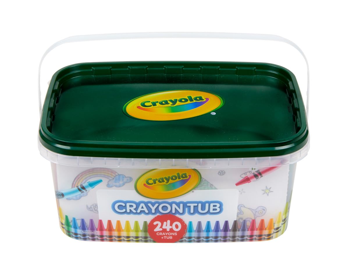 Crayola Crayon Tub (240ct), Bulk Crayons for Kids, Spring Craft Supplies, Classroom Coloring Gifts for Kids & Toddlers, Ages 3+ [Amazon Exclusive]