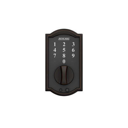 SCHLAGE BE375 CEN 622 Touch Keyless Touchscreen Electronic Deadbolt Lock, Matte Black