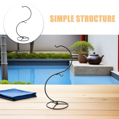 VOSAREA 2pcs Glass Globe Holder Hanging Stand, S-shaped Iron Wire Display Rack for Terrariums, Air Plants, and Seasonal Ornaments, 14x34.2cm, Home and Wedding Decoration