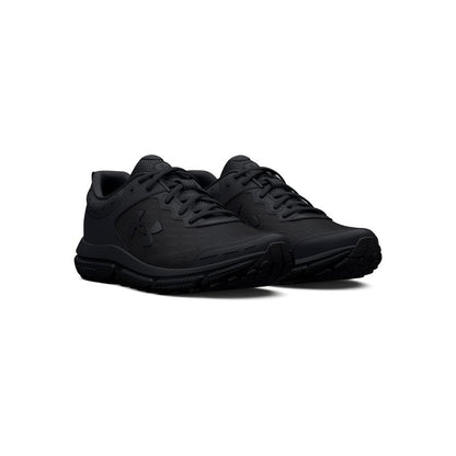 Under Armour Men's Charged Assert 10 Running Shoe, (002) Black/Black/Black, 14 XX-Wide