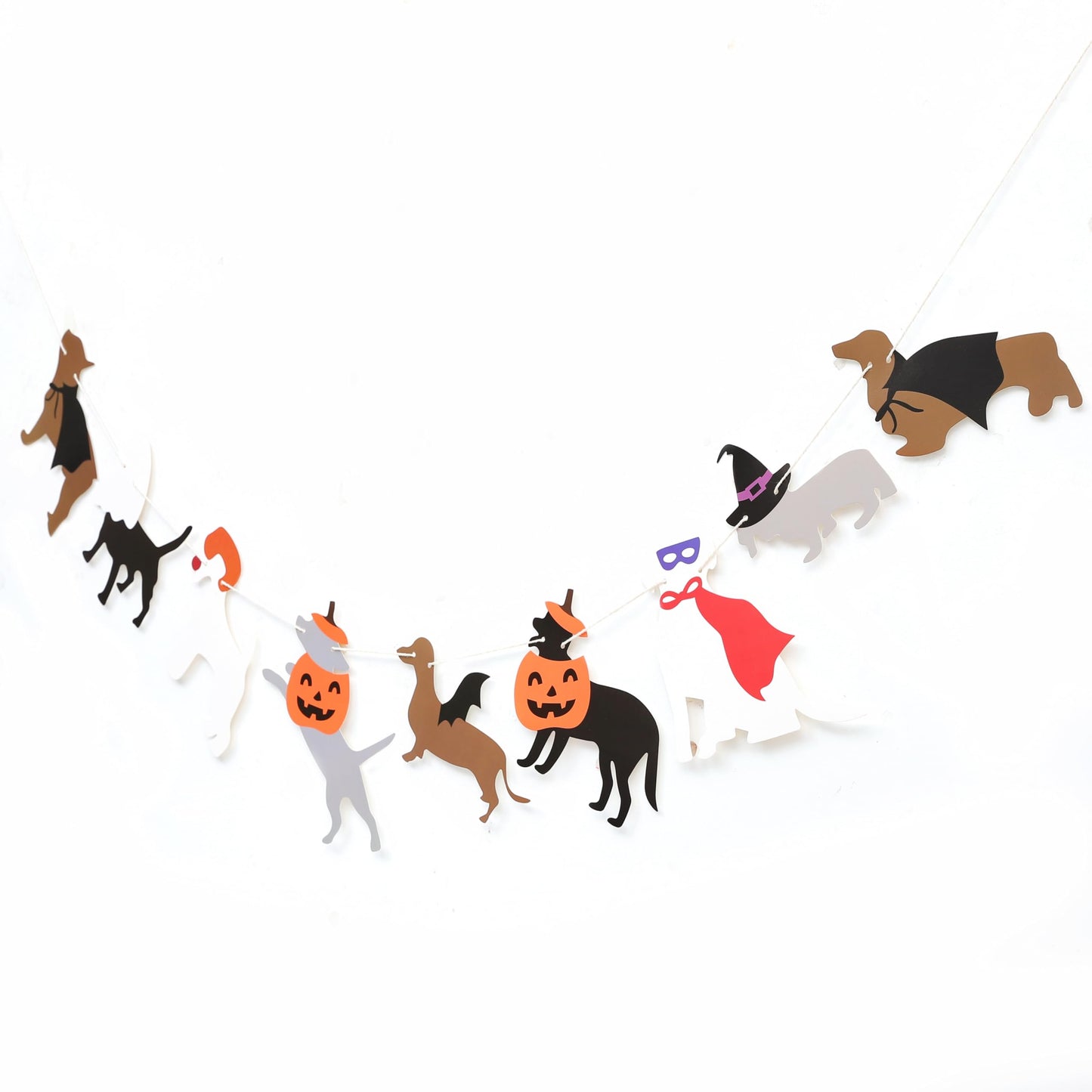Halloween Dog Garland - Spooky Dogs Banner, Cute Witch Hat Pumpkin Puppy Dog Hanging Banner, Puppy Theme Wall Decor