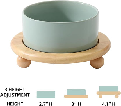 Havniva Raised Cat Bowls Water Bowl 6.1” Elevated Ceramic Cat Food and Water Bowl Whisker Friendly Pet Food Bowls for Indoor Cats, Wide Cat Water Dish Prevent Whisker Fatigue Non Slip Cat Feeder