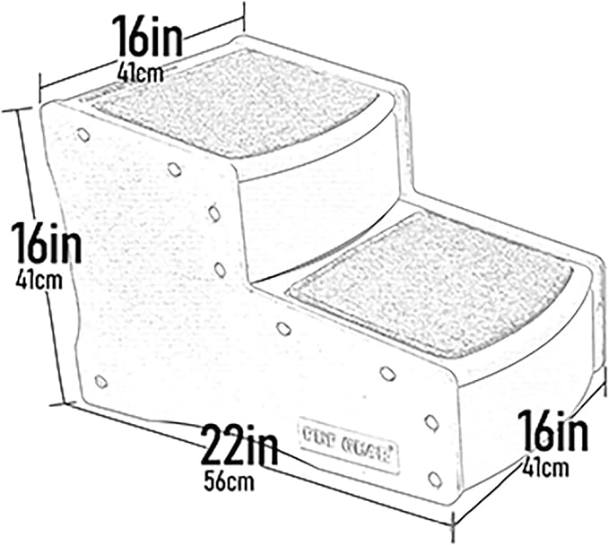 Pet Gear Easy Step II Pet Stairs, Coffee Bean, 2 Step | For Cats/Dogs up to 150 Pounds, Portable, Removable Washable Carpet Tread, No Tools Required