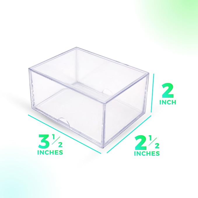 Gary Plastic Packaging 20-Pack Clear Acrylic Card Storage Boxes with Lids – Holds up to 100 Standard Trading Cards Each, Stackable Organizer for Sports & TCG Cards (Unsleeved)