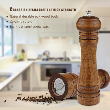 2PCS Salt and Pepper Grinder, Solid Wood Sea Salt and Pepper Shakers, Pepper Mill & Salt Mill With Adjustable Coarseness, Premium Spice Grinder Easy To Use 8 INCH, Ideal Gift for Parents & Friends
