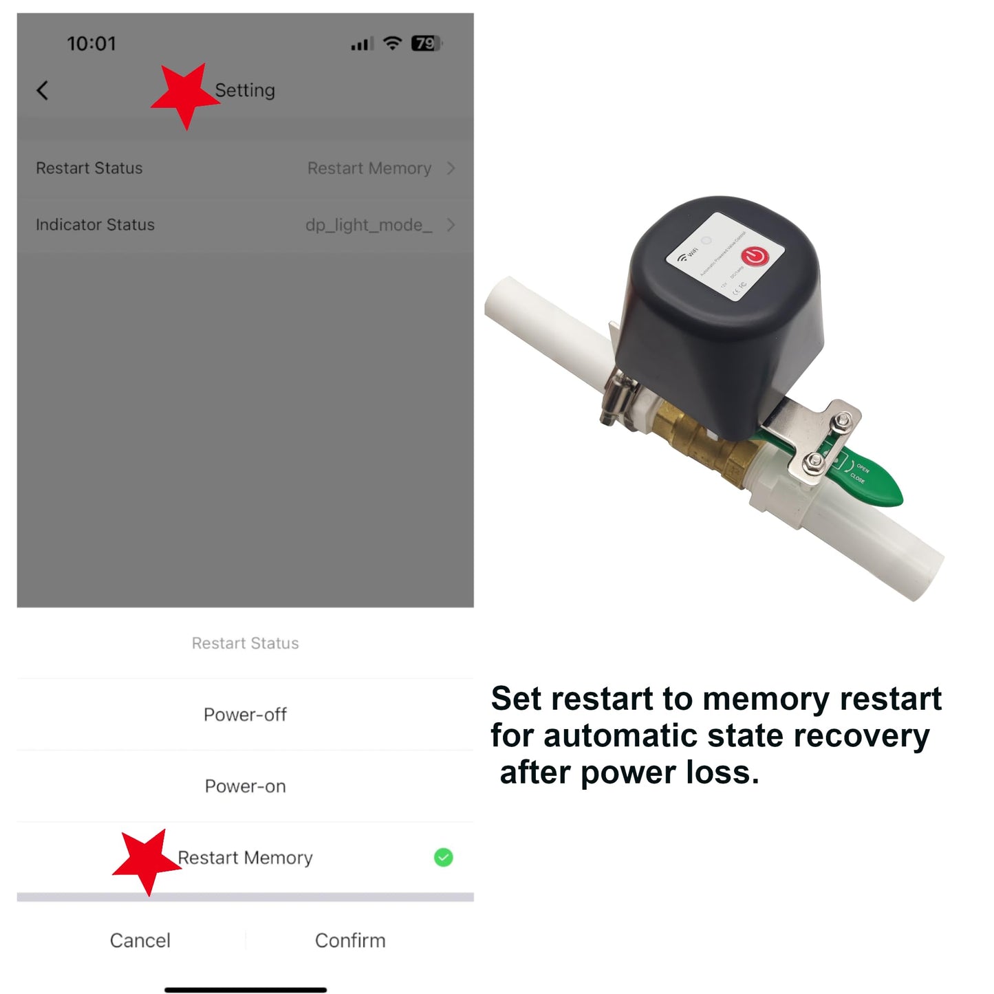 UJV Ufairy WiFi Universal Ball Valve Smart Water Shutoff Manipulator Domotique Controller Compatible with Alexa Google No Hub Required Works 2.4 GHz only, Black, 5.26*4.8*3.7in, (GR-W-105N)