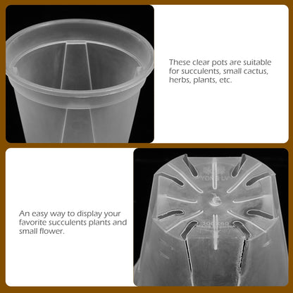 Yardenfun 10pcs Transparent Nursery Pots with Drainage Holes 3 inch Plastic Seedling Plant Pot for Outdoor Indoor House Plants Flowers Cactus
