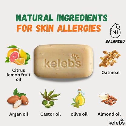 Kelebs Dog Shampoo for Smelly Dogs | Natural Dog Deodorizing Shampoo Bar with Citrus Essential Oils | Eco-Friendly | Zero Plastic Waste | Vegan | 3 Pack
