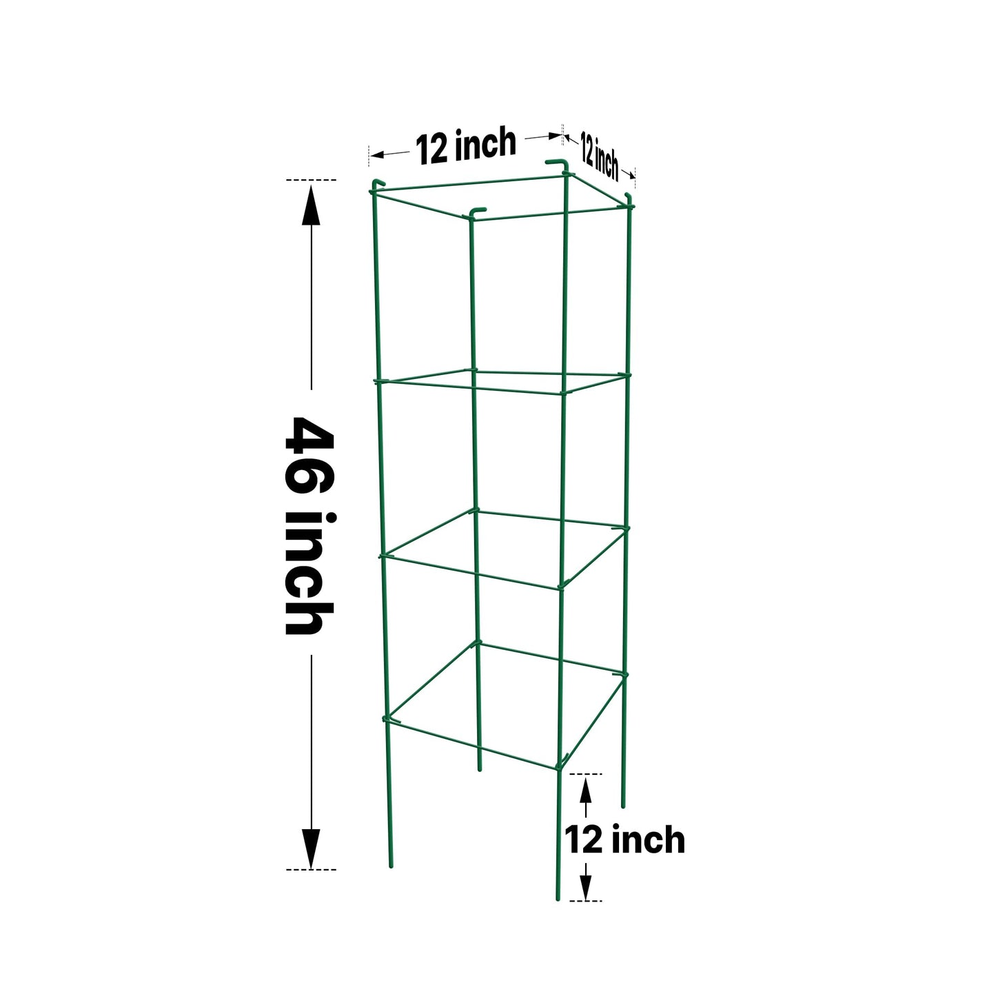 Thealyn Tomato Cages 6 Packs 46 Inches (H) Plant Stand with 164 Feet Twist Ties, Heavy Duty Garden Plants Support for Tomatoes, Cucumber, and Other Climbing Plants (Green)