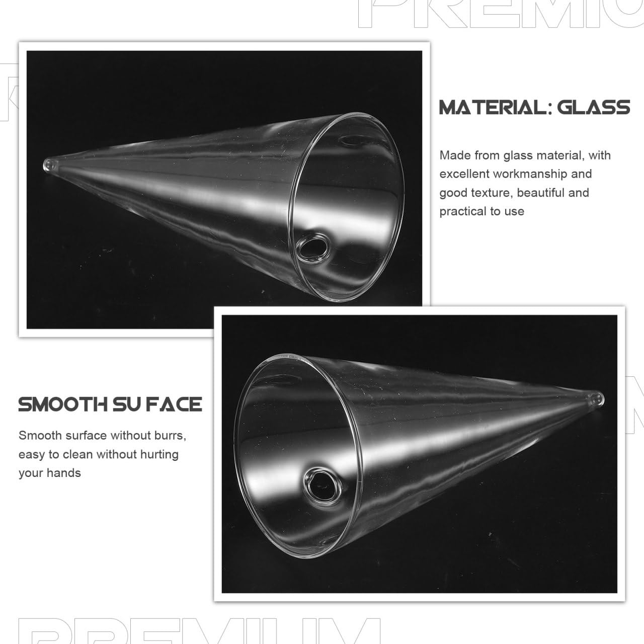 Cone Shaped Wall Vase: Clear Glass Hanging Planter - Reusable Wall Mounted Flower Vase for Succulent, Hydroponic Plant Propagation & Modern Home Decor
