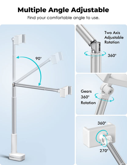 Viozon Phone Holder, Flexible Long Arm,Overhead Mount,360° Angle Adjustable,Aluminum Alloy, C Clamp for Headboard Bedside&Table&Desk,Compatible with 3.5"-6.9" Phone,iPhone 16 15 Plus/Pro Max W