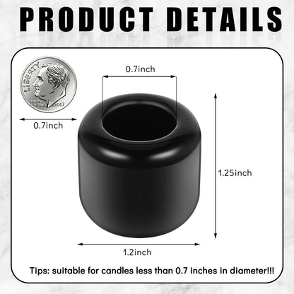 Suclain 20 Pcs 0.7 Inch Chime Candle Holder Small Candle Holders Ceramic Holder for Rituals, Spells, Vigil, Altar, Witchcraft, Wiccan Supplies (Balck)