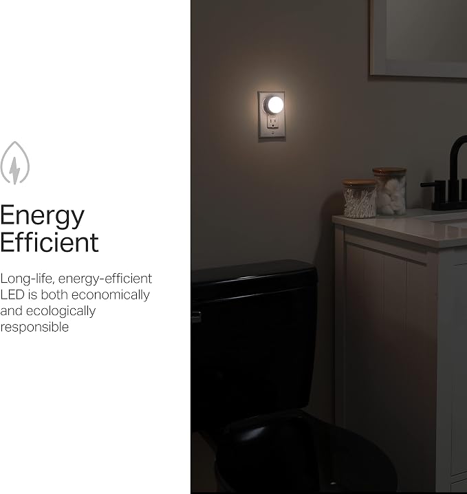 Lights by Night Night Lights Plug into Wall, 2-Pack, LED Plug in Nightlight, Warm White, Dusk to Dawn Sensor, Adults, Kids Room, Bedroom, Bathroom, Nursery, Hallway, Kitchen, 43950
