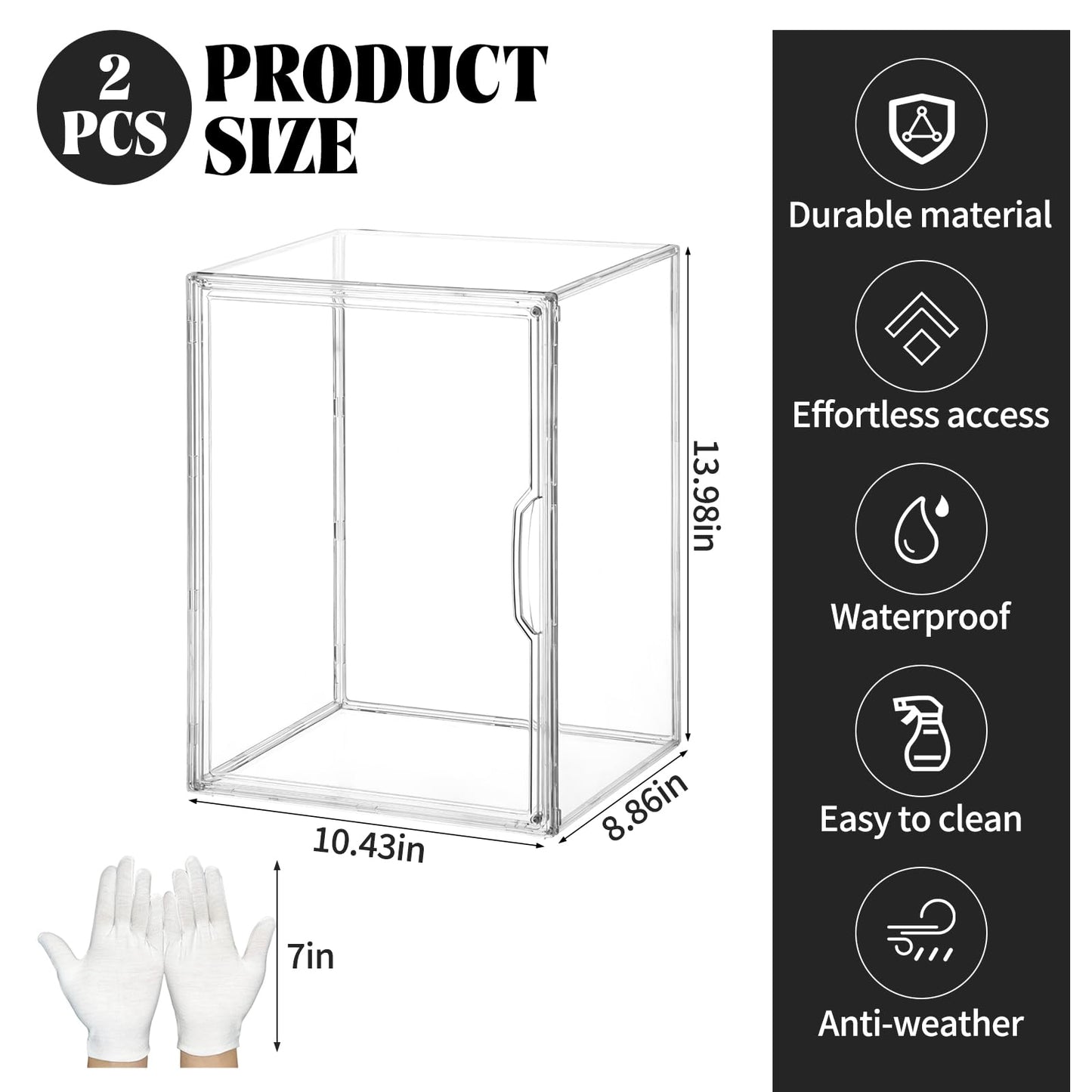 2 Pcs Mini Greenhouse for Indoor Clear Portable Tabletop Greenhouse with Magnetic Door Stackable Waterproof Small Plant Tent for Indoor Plants Growing & Seed Starting 14.2×10.6×8.7 Inch