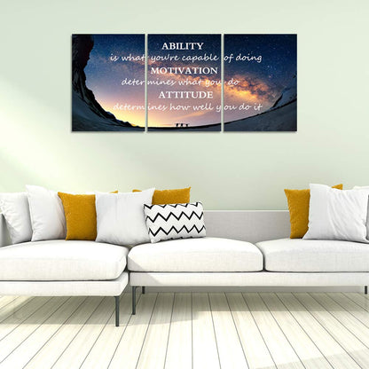 3 Panels Successful Inspirational Posters Quotes Wall Art Ability Modern Motivational Painting Picture Prints on Canvas Artwork Motto for Office Bedroom Decor Living Room Home Decor (16”Hx36”W)