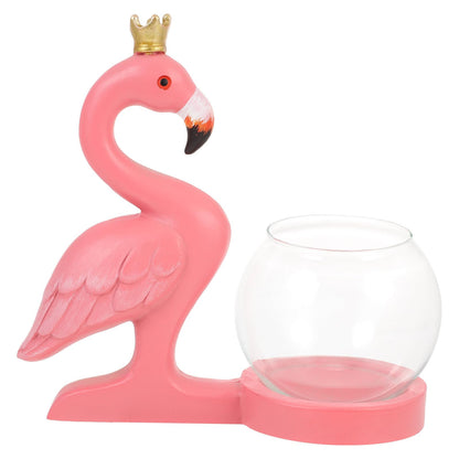DECORNIJIA Flamingo Hydroponic Plants Vase Glass Desktop Plant Terrarium Flower Container for Home Décor Table Centerpiece