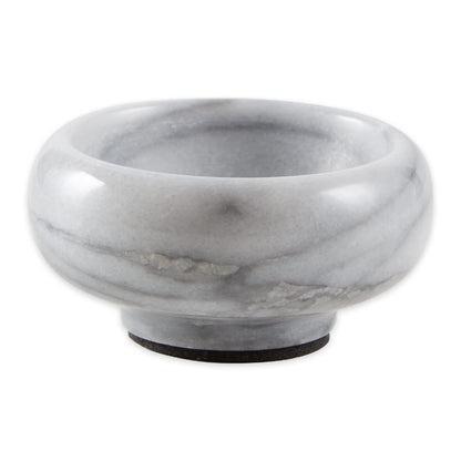 RSVP International Herb & Salt Containers for Countertop Polished Marble Dish/Bowl, 2.75" Diameter x 1.5", Natural White