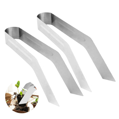 2Pcs Seedling Transplant Tongs,6.7 Inch Stainless Steel Gardening Plants Tongs,Gardening Planting Tool for Seedling Transplantation,Seedling Remove Transplant Pliers