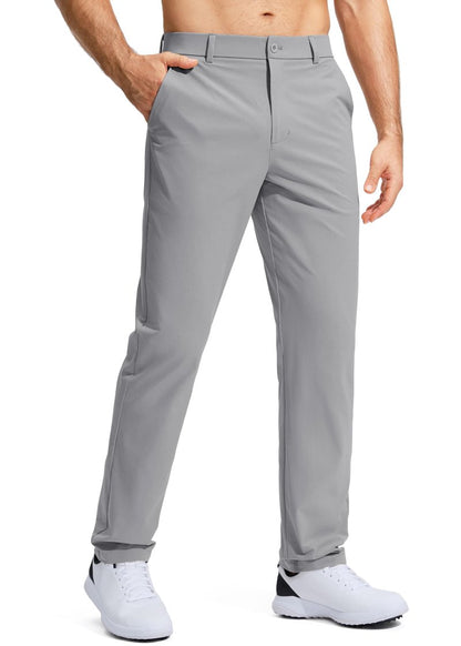 Pudolla Men's Golf Pants Stretch Classic Fit Work Dress Pants 30 Lightweight Quick Dry Casual Slacks Trousers with Pockets(Light Grey 34Wx30L)