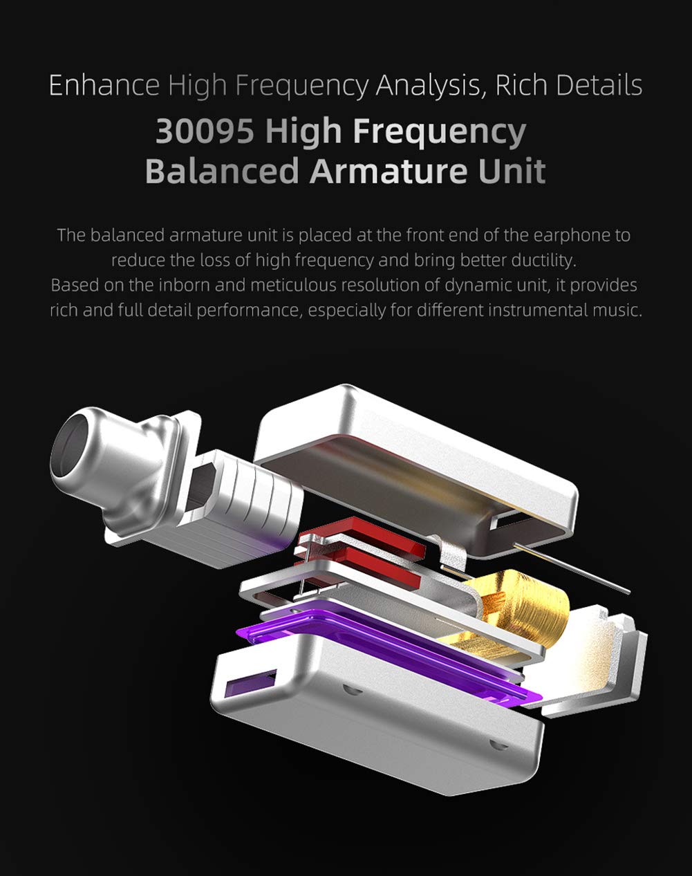 KZ ZST X in-Ear Monitors, Upgraded Dynamic Hybrid Dual Driver ZSTX Earphones, HiFi Stereo IEM Wired Earbuds/Headphones with Detachable Cable for Musician Audiophile (with Mic, Purple)