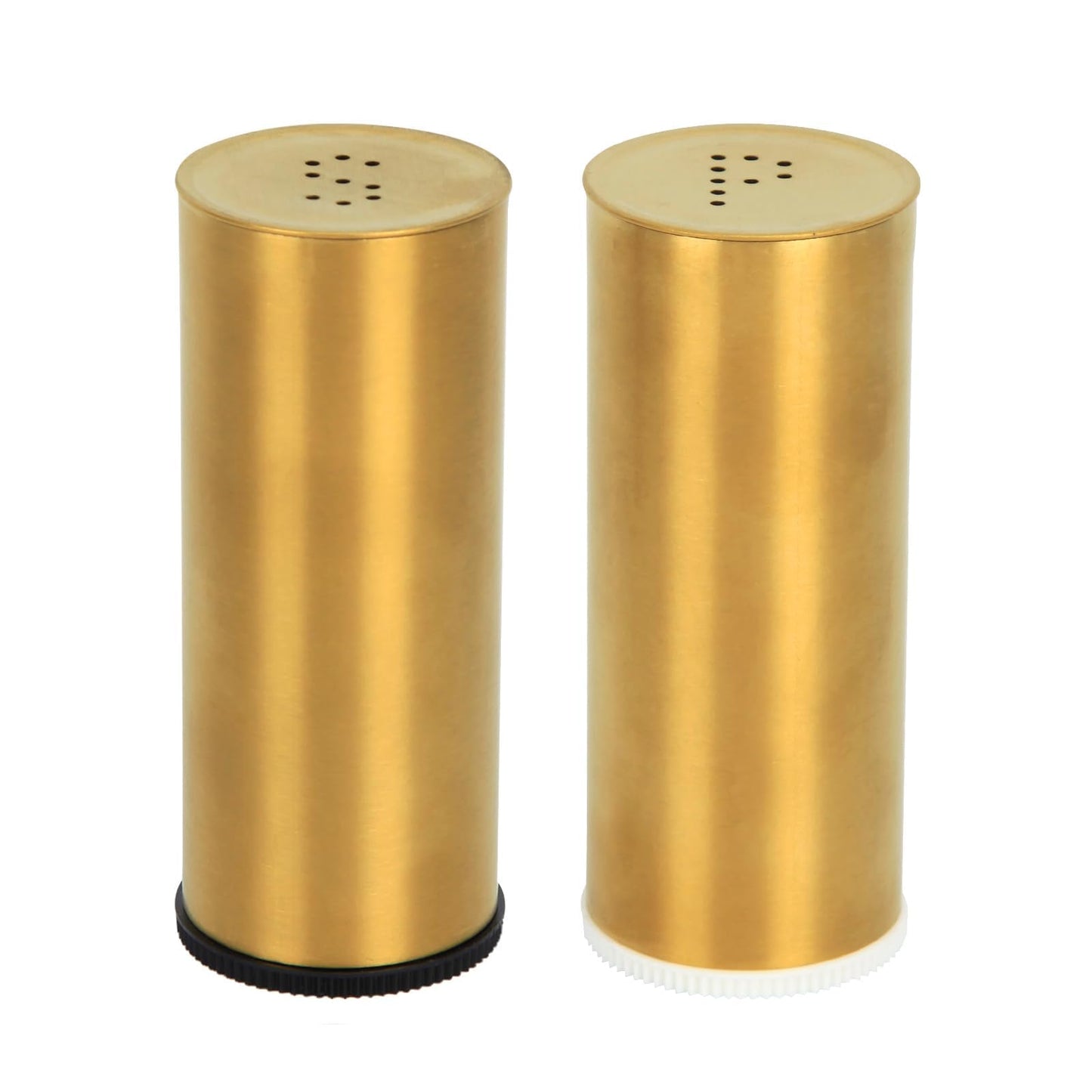 Snailhouse Salt and Pepper Shakers Set, 2 Pack Stainless Steel Modern Farmhouse Decor for Kitchen, Camp, BBQ, RV, Gold