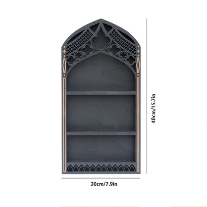 Xinsheinelry French Multi Layer Shelf for Crystal Mineral Agates Decorations Easy to Assemble Tiers Wooden Layer French