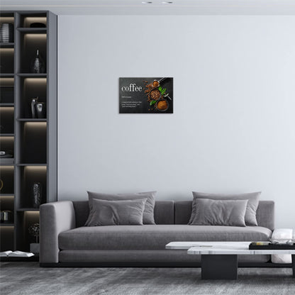 BWSPACE Coffee Bean Decor Canvas Wall Art - Kitchen & Office Modern Coffee Decorations - 12x18 inches