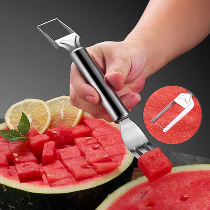 2-in-1 Stainless Steel Fruit Cutter Watermelon Cutter,2026 Watermelon Slicer Watermelon Cutters Melon Cutter Tool, Watermelon Cutting tool Stainless Steel for Kitchen (2pc)