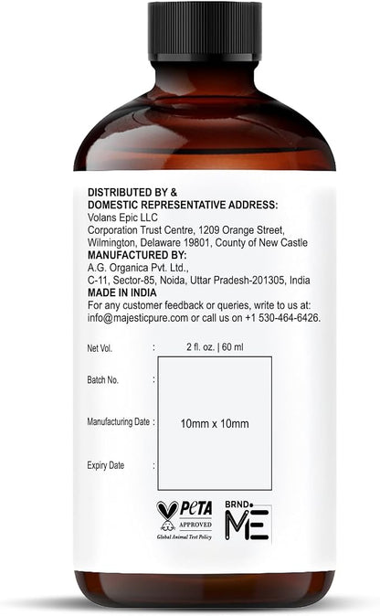 Majestic Pure Essential Oil with Glass Dropper - 100% Pure and Natural - Essential Oils for Diffuser, Aromatherapy, Soap and Candle Making, Vanilla Essential Oil, Vanilla Oil, 2 Fl Oz
