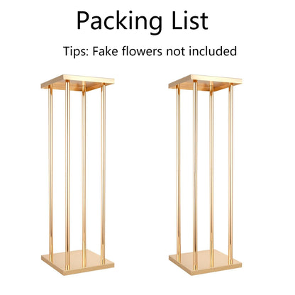 Bigsee 10pcs Column Pedestal Pillar Plant Stand Wedding Centerpieces for Tables Geometric Metal Flower Stand Gold, 31.5 Inch Tall Floor Vase Column Flower Holder for Wedding Party Table Decorations