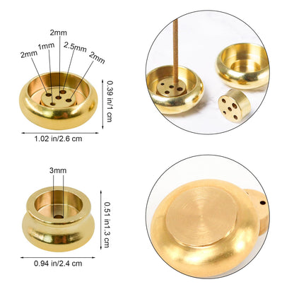 MrMrKura 12 Pcs Brass Incense Burner Holder, Mini Copper Incense Stick Holder Gold Cone Incense Holder for Yoga Meditation Indoor Outdoor Home Decor