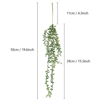 Meneco Artificial Hanging Succulent Plants – 2 Pack String of Pearls Plant Artificial Hanging Plants Unpotted Fake Plants for Bedroom Aesthetic (Small)