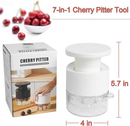 Cherry Pitter Tool 7-in-1, Portable Cherries Seed Remover, Fruit Pit Core Remover for Make Fresh Cherry Dishes, Cherry Pie and Jam and Cocktail Cherries