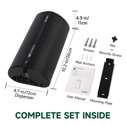 anydry 29fl.oz/850ml Commercial Automatic Liquid Soap Dispenser Wall-Mounted Large Capacity Model AD1209 Black